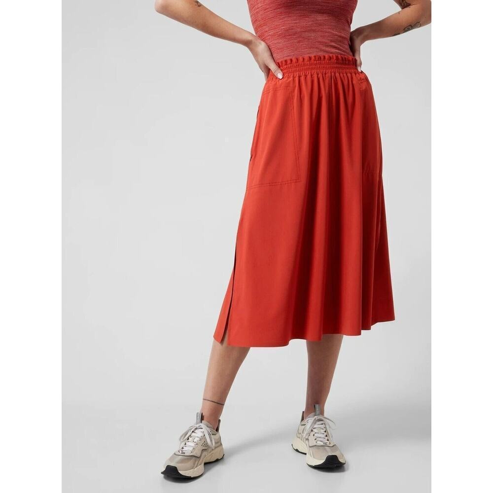 Athleta Women's Currant Red Savannah A-line Skirt Size XL